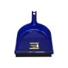 8" Plastic Dust Pan, Black Rubber Lipe, Blue Plastic Dust Pan, Heavy Duty Plastic